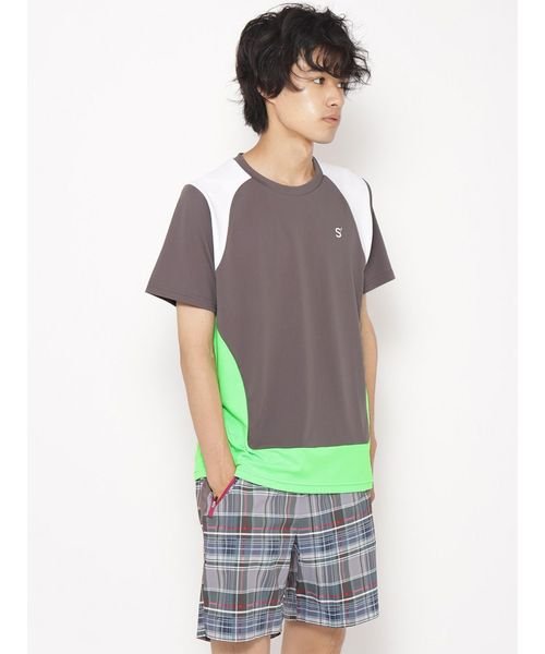 sanideiz TOKYO(サニデイズ トウキョウ)/for RUN ドライスムースpr カラーブロックTシャツ MENS/モカベージュ