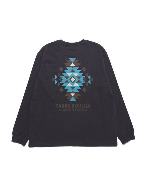 TARAS BOULBA(タラスブルバ)/ヘビーコットンロングＴシャツ（幾何学）/ダークグレー