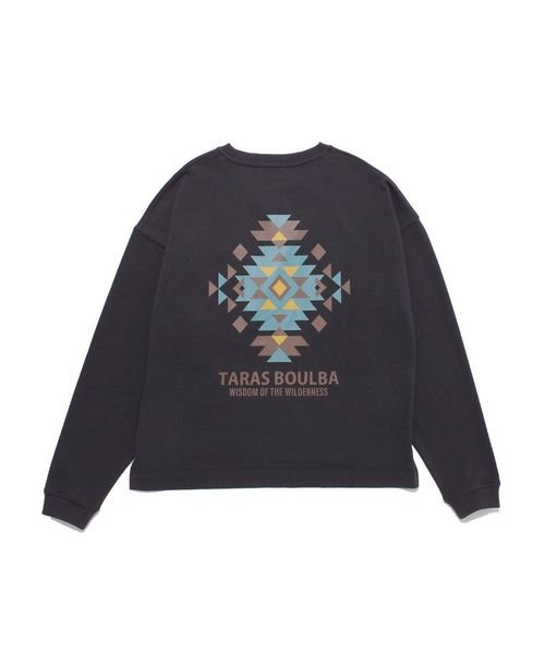 TARAS BOULBA(タラスブルバ)/レディース ヘビーコットンロングＴシャツ（幾何学）/ダークグレー