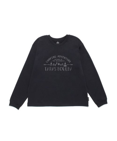 TARAS BOULBA(タラスブルバ)/レディース ポリエステルロングＴシャツ（キャンプロゴ）/ブラック