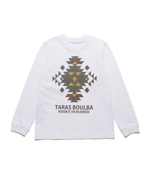 TARAS BOULBA(タラスブルバ)/ジュニア ヘビーコットンロングTシャツ（幾何学）/ホワイト