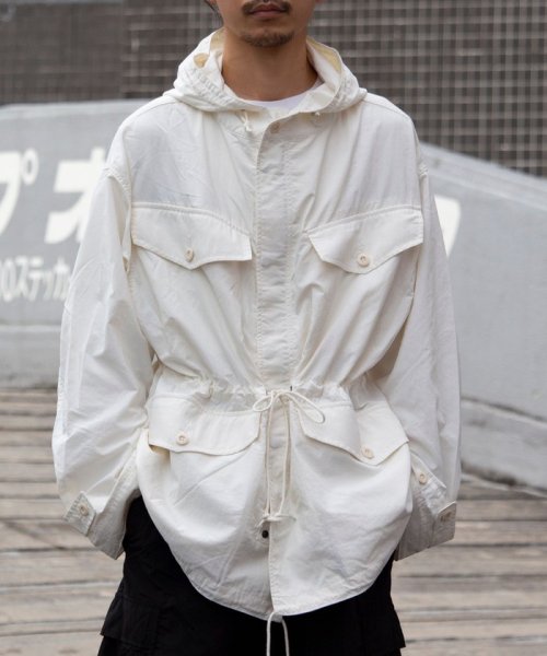 GLOSTER(GLOSTER)/【限定展開】【ARMY TWILL/アーミーツイル】Smock Parka ミリタリースモックパーカー/ホワイト