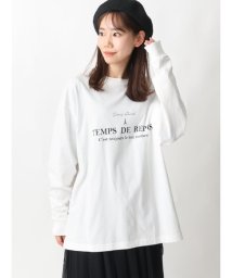 a.v.v (MEN)(アー・ヴェ・ヴェメンズ)/PARISロゴプリントセミワイドロングTシャツ/ブラック