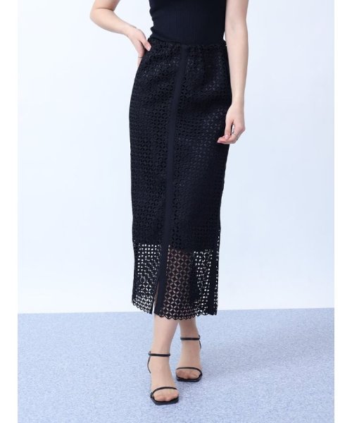 ロンバスカットワークレーススカート 