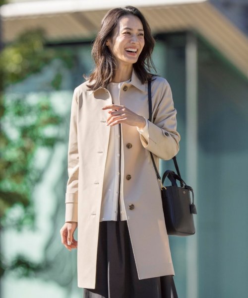 【WEB限定カラーあり・撥水】80/2 T/C ツイル ステンカラー ロングコート 大きいサイズ 小さいサイズ