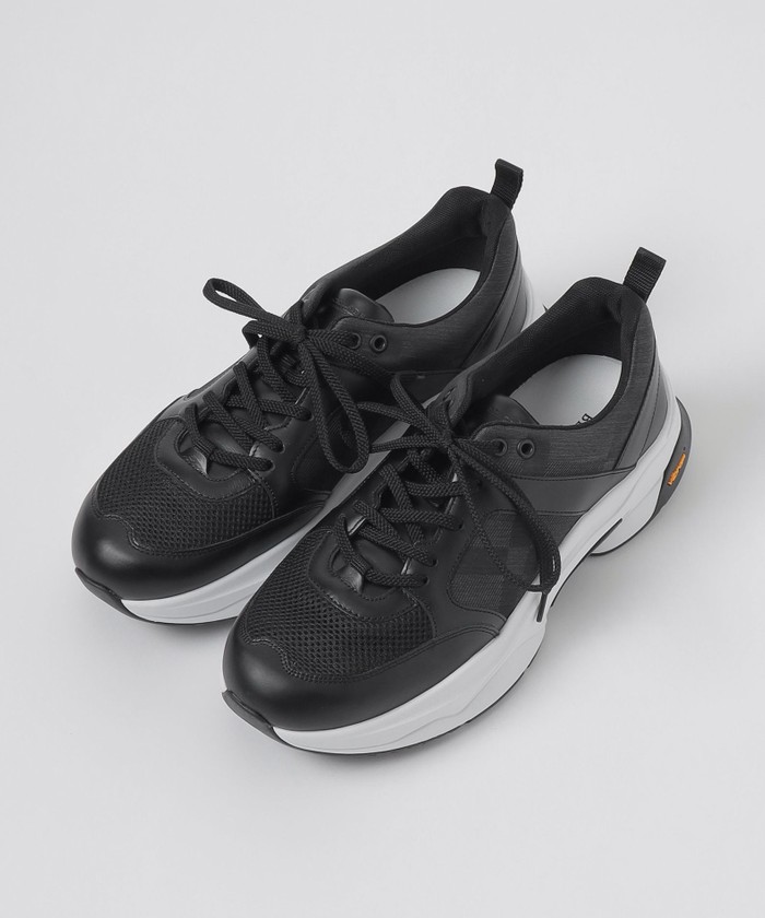 BLACK lab.】シャドークレストブリッジチェックビブラムスニーカー