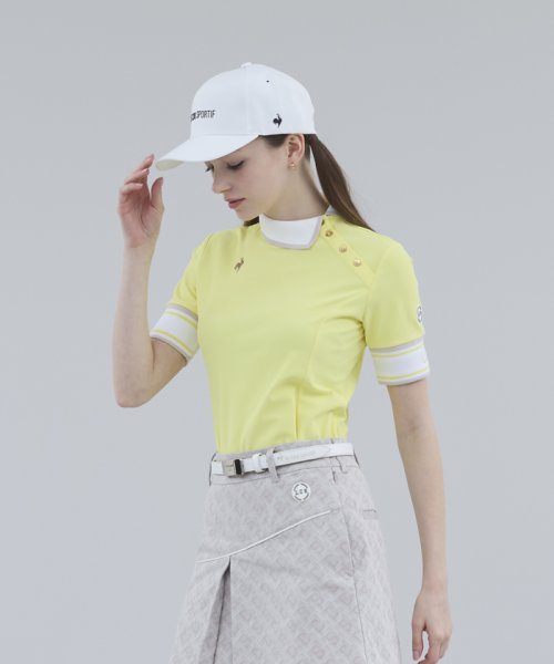 le coq sportif GOLF (ルコックスポルティフ（ゴルフ）)/変形襟五分丈シャツ【RIJOUME/リジューム】/イエロー