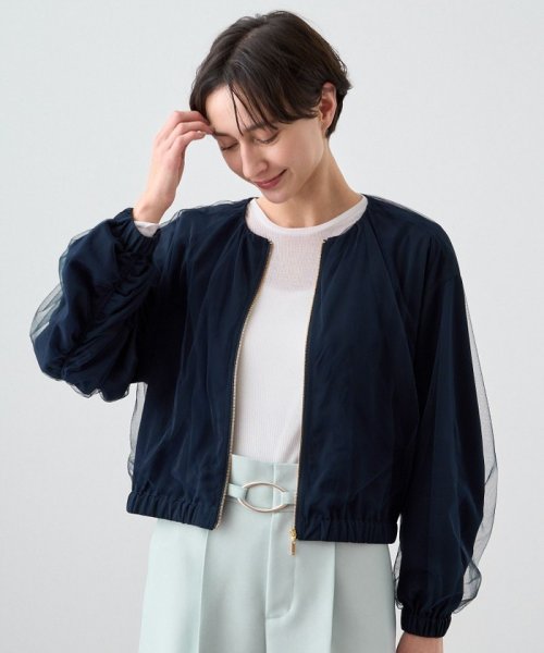 チュールレイヤードギャザーブルゾン 168cm なし 着用サイズ ：model