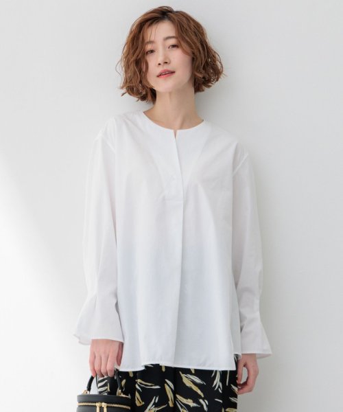 NIJYUSANKU（LARGE SIZE）(２３区（大きいサイズ）)/【Oggi4月号掲載/杏さん着用】CANCLINI スキッパーベルト付き ブラウス/ホワイト系