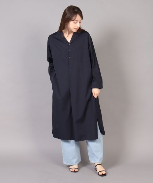 TICCA(ティッカ)/オープンカラーシャツワンピース/navy