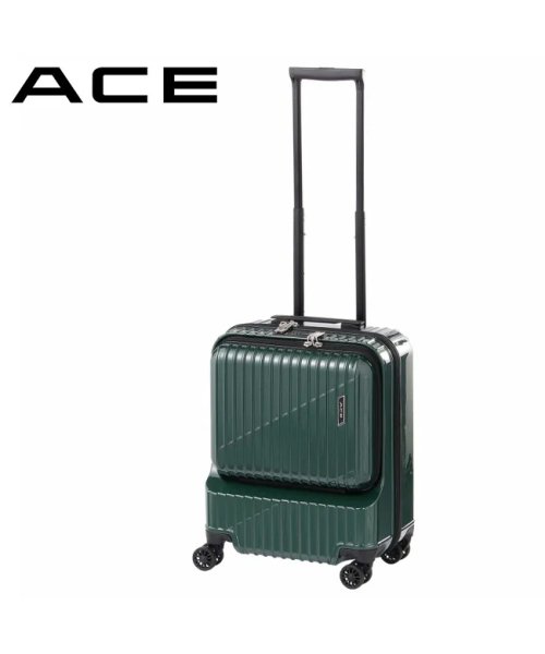 ACE(エース)/エース スーツケース 機内持ち込み Sサイズ SS 34L フロントポケット ACE クレスタ 06315 キャリーケース キャリーバッグ/ダークグリーン