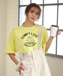 ad thie/プリントTシャツ ビッグ コットン スリット ドロップショルダー/505938178