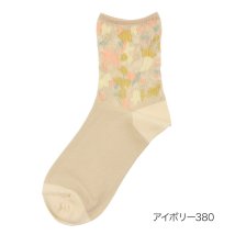 HANAE MORI/HANAE MORI(ハナエ モリ) ソックス 足首花柄 クルー丈 履き口やわらか 福助 公式/505940741