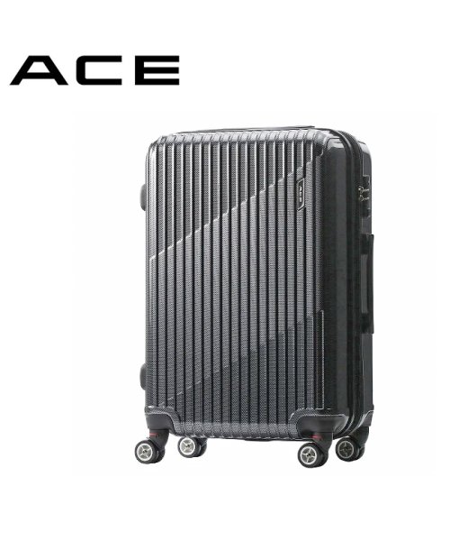 ACE(エース)/エース スーツケース Mサイズ 64L/70L 拡張機能付き ACE クレスタ 06317 キャリーケース キャリーバッグ/ブラック