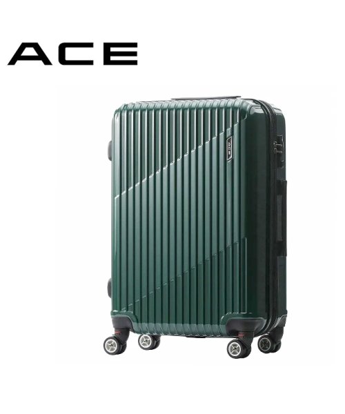 ACE(エース)/エース スーツケース Mサイズ 64L/70L 拡張機能付き ACE クレスタ 06317 キャリーケース キャリーバッグ/ダークグリーン