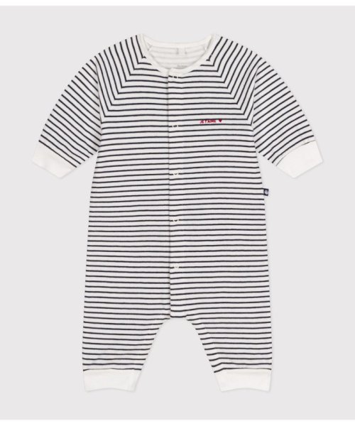 PETIT BATEAU(プチバトー)/チュビックロンパース/オフホワイト