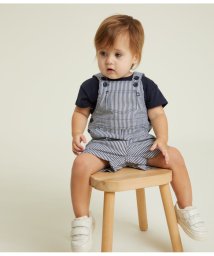 PETIT BATEAU/ヒッコリーストライプショートサロペット/505952142