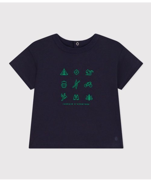 PETIT BATEAU(プチバトー)/プリント半袖Ｔシャツ/ネイビー