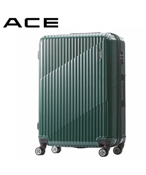 ACE(エース)/エース スーツケース Lサイズ 83L/93L 受託無料 158cm以内 拡張機能付き ACE クレスタ 06318 キャリーケース キャリーバッグ/ダークグリーン