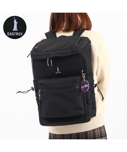 EASTBOY(イーストボーイ)/イーストボーイ リュック 通学 EASTBOY スクール 32L ボックス型 撥水 耐水 背面ポケット スクエア型 A4 B4 PC 黒 キャンドル EBA90/ブラック