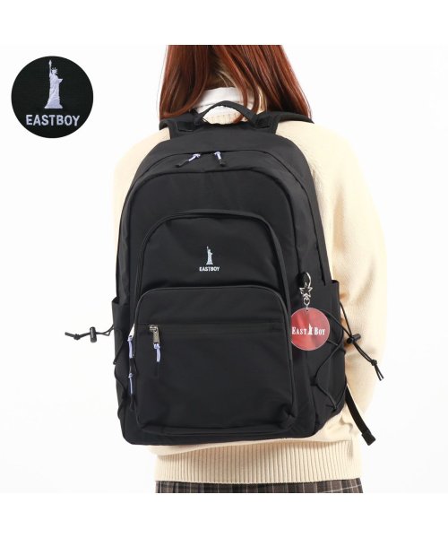 EASTBOY(イーストボーイ)/イーストボーイ リュック 通学 EASTBOY スクール 通学リュック 30L 軽量 撥水 耐水 背面ポケット A4 B4 PC 黒 キャンドル EBA91/ブラック