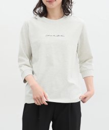 Honeys(ハニーズ)/７分袖ロゴ刺繍Ｔシャツ/ライトベージュ