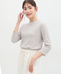 Honeys/７分袖テレコＴシャツ トップス カットソー Tシャツ プチハイネック 綿混 UVカット /505952980