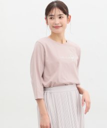 Honeys(ハニーズ)/７分袖アニマルプリントＴ トップス Tシャツ ロンT 7分袖 綿１００％ UVカット /ピンク