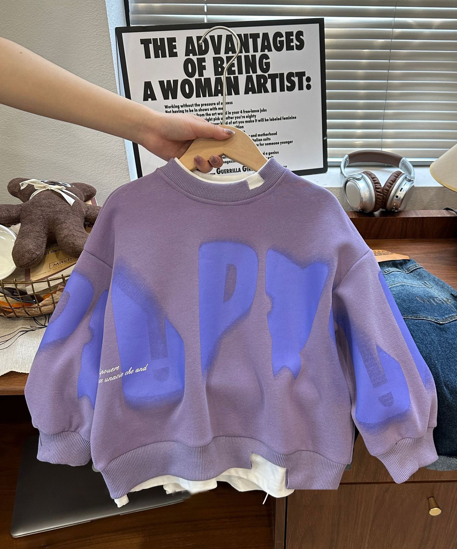 新品　ミキハウス  裾重ね着風トレーナー　ヘッドフォン 新品 ミキハウス 裾重ね着風トレーナー ヘッドフォン キッズ