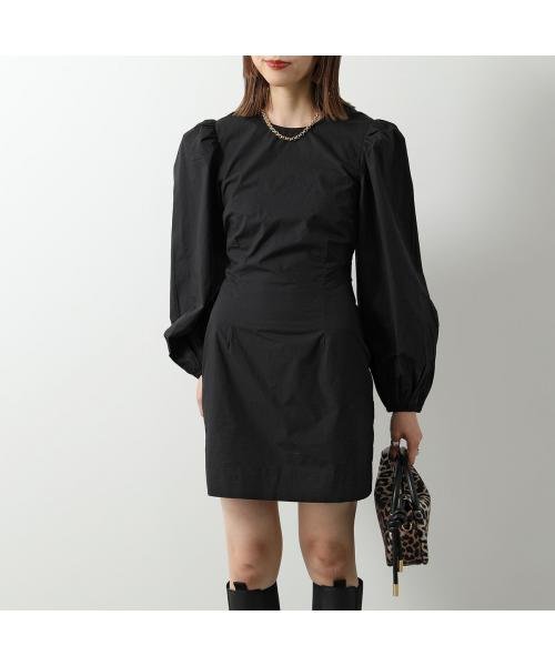 セール】GANNI ワンピース Cotton Poplin Open Back Mini F7916 6479 