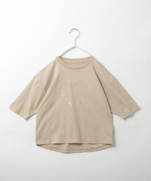 THE SHOP TK（KID）(ザ　ショップ　ティーケー（キッズ）)/【110－150】オーガニックコットン七分袖Tシャツ/ベージュ（052）