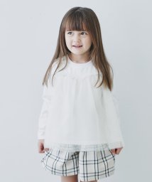 THE SHOP TK（KID）(ザ　ショップ　ティーケー（キッズ）)/【110－150】チュールドッキング長袖Tシャツ/オフホワイト（503）