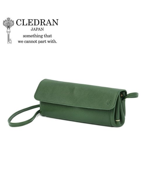 CLEDRAN(クレドラン)/クレドラン ショルダーバッグ ショルダーウォレット 財布 レディース ブランド レザー 本革 斜めがけ 小さめ 日本製 CLEDRAN CL3449/グリーン