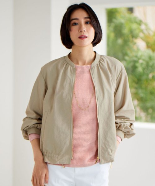 【撥水加工・UVケア・洗える】ライトグログラン ブルゾン 