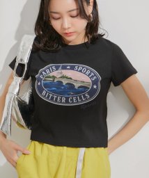 VIS(ビス)/【BITTER CELLS別注】PARIS SPORTSプリントTシャツ/ブラック系（02）