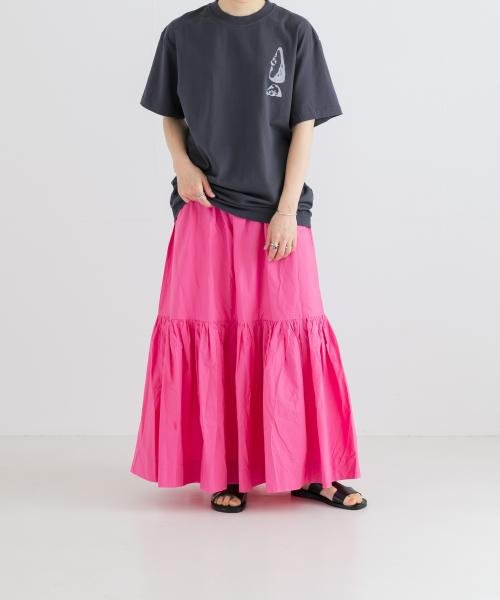 URBAN RESEARCH(アーバンリサーチ)/GANNI　Cotton Poplin Long Flounce Skirt/CONEFLOWER