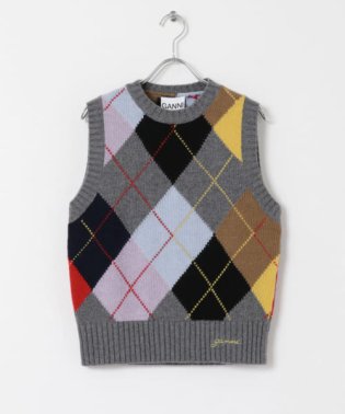 URBAN RESEARCH/GANNI　Harlequin WoolMix KnitVest/505953956