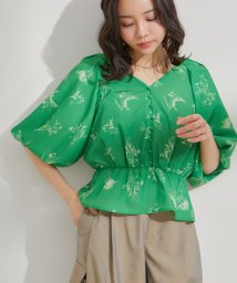 VIS/【WEB店舗先行入荷】バルーンスリーブVネックブラウス/505954136