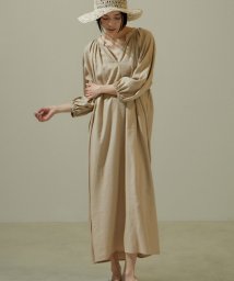 サロン　アダム　エ　ロペ/【WEB限定】レーヨン麻スキッパーギャザーワンピース/24SS/505954138