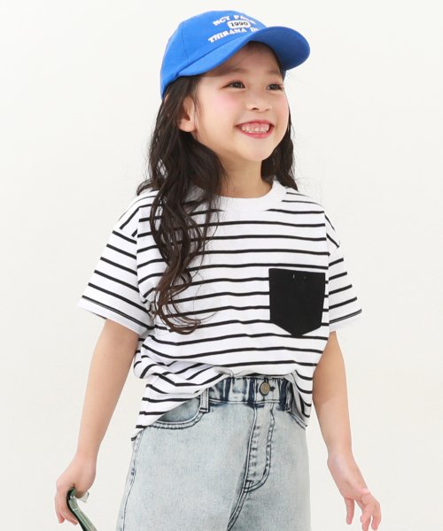 devirock(デビロック)/名札穴あかない 半袖Tシャツ 子供服 キッズ ベビー 男の子 女の子 トップス 半袖Tシャツ Tシャツ /ホワイト系2