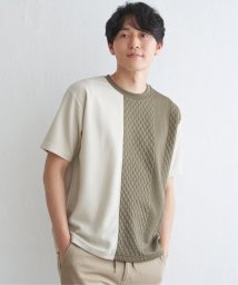 ikka/フクレジャガードワッフル切り替えTシャツ/505849622