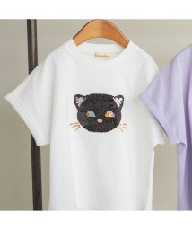 BRANSHES(ブランシェス)/【Cat’s ISSUE】スパンコール半袖Tシャツ/オフホワイト
