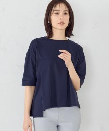 COMME CA ISM (コムサイズム（レディス）)/【接触冷感・抗菌防臭】 アシンメトリー　カットソー/ネイビー