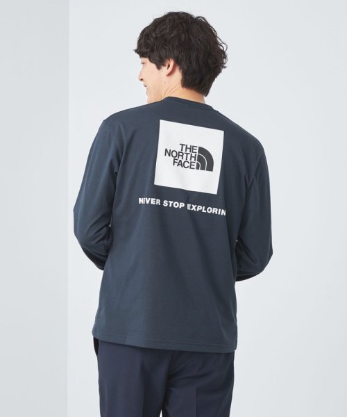 green label relaxing(グリーンレーベルリラクシング)/＜THE NORTH FACE＞ロングスリーブバックスクエアロゴティー Tシャツ/NAVY