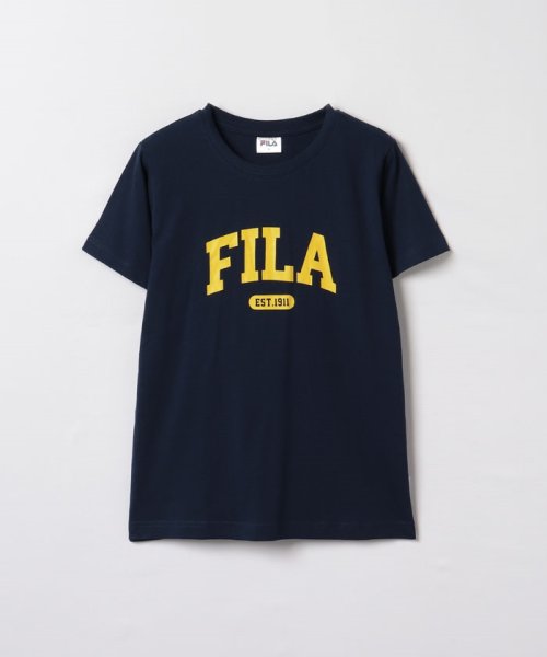 FILA（Casual）(フィラ（カジュアル）)/【カジュアルウェア】 天竺 プリント半袖Tシャツ レディース/ネイビー