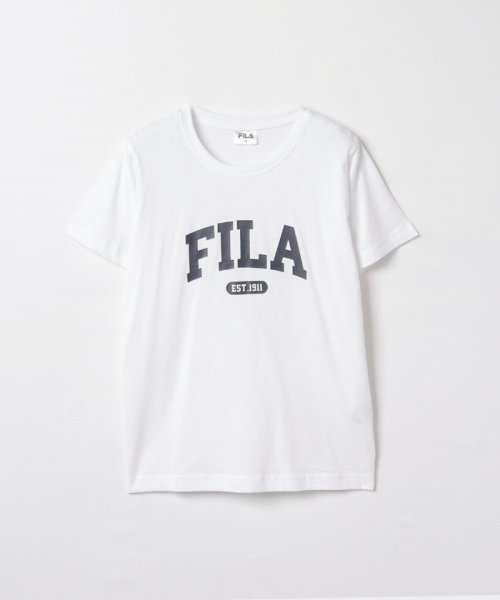 FILA（Casual）(フィラ（カジュアル）)/【カジュアルウェア】 天竺 プリント半袖Tシャツ レディース/ホワイト