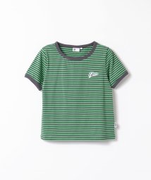 FILA（Casual）(フィラ（カジュアル）)/【カジュアルウェア】 天竺 ボーダー半袖Tシャツ レディース/グリーン