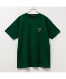 MAC HOUSE(men)(マックハウス（メンズ）)/T－GRAPHICS ティーグラフィックス ワンポイント刺繍半袖Tシャツ MC24－673－21T/グリーン