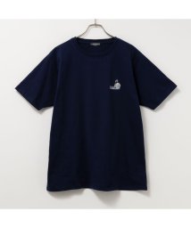 MAC HOUSE(men)(マックハウス（メンズ）)/T－GRAPHICS ティーグラフィックス ワンポイント刺繍半袖Tシャツ MC24－673－21T/ネイビー
