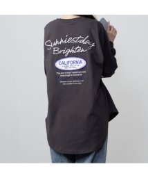 MAC HOUSE(women)/UNDERWRAPS アンダーラップス コーデュロイ貼り付け刺繍ビッグロングTシャツ 10109－2MH/505944951
